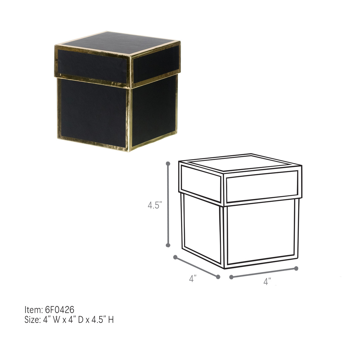 Black - 4 x 4 x 4.5in.