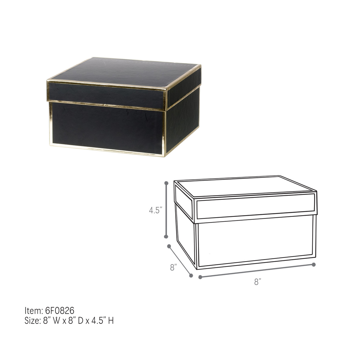 Black - 8 x 8 x 4.5in.