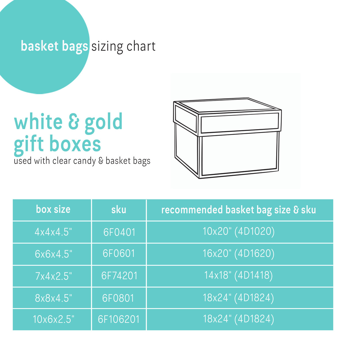 White - 6 x 6 x 4.5in.