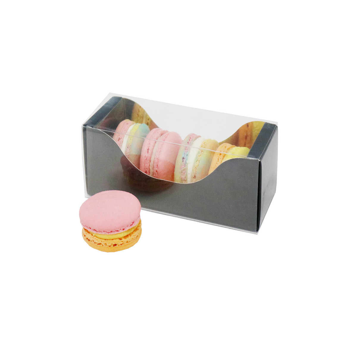 Image des boîtes à macarons avec manchon transparent