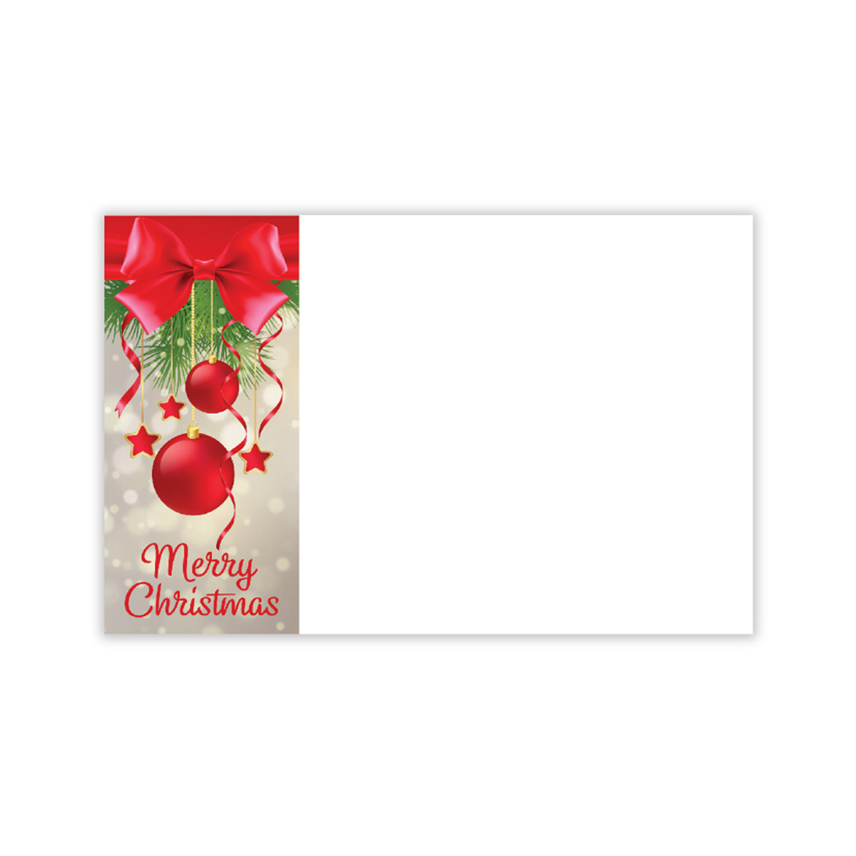 Merry Christmas Bow & Ornaments - 3.5 x 2.25in.