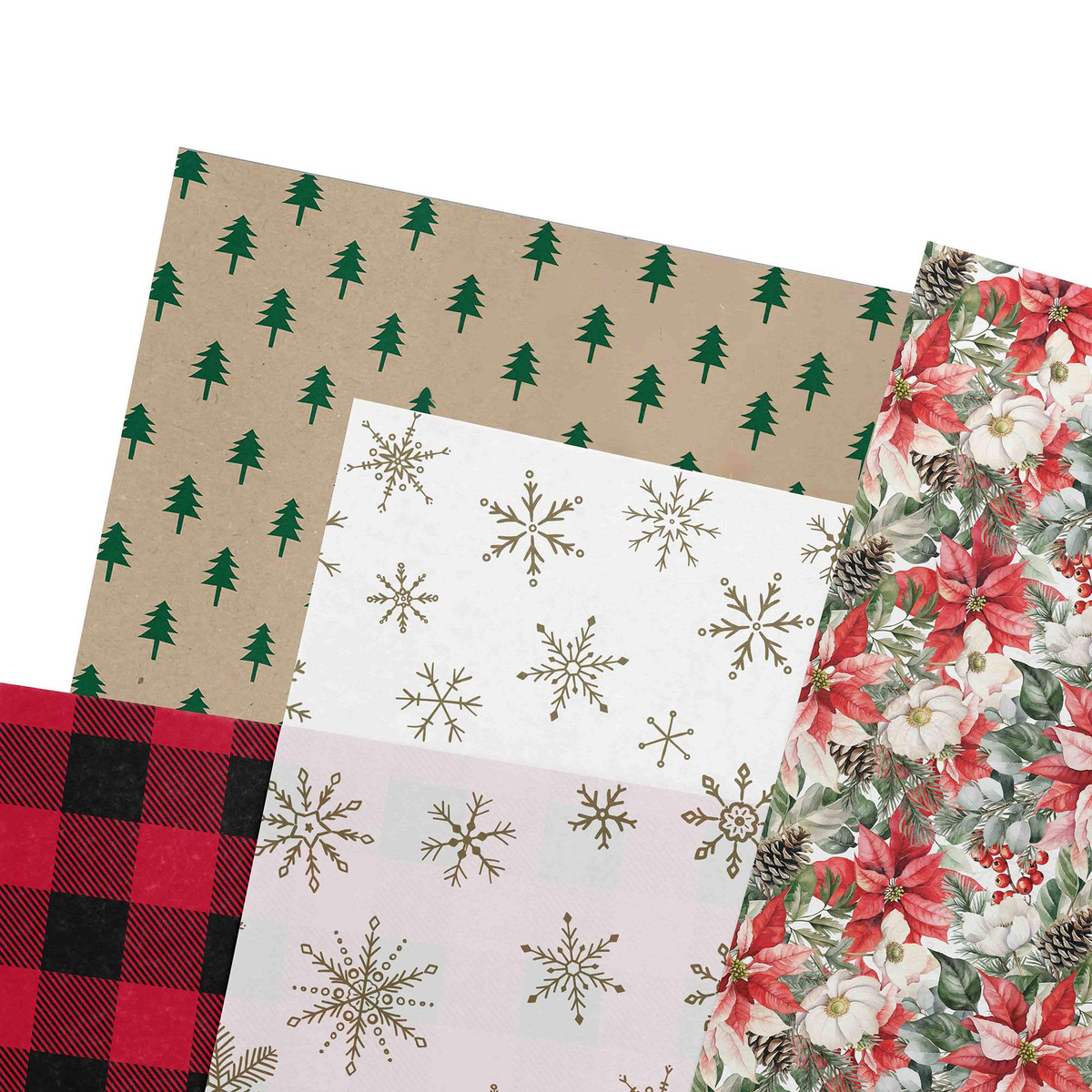Green with Gold Snowflakes
