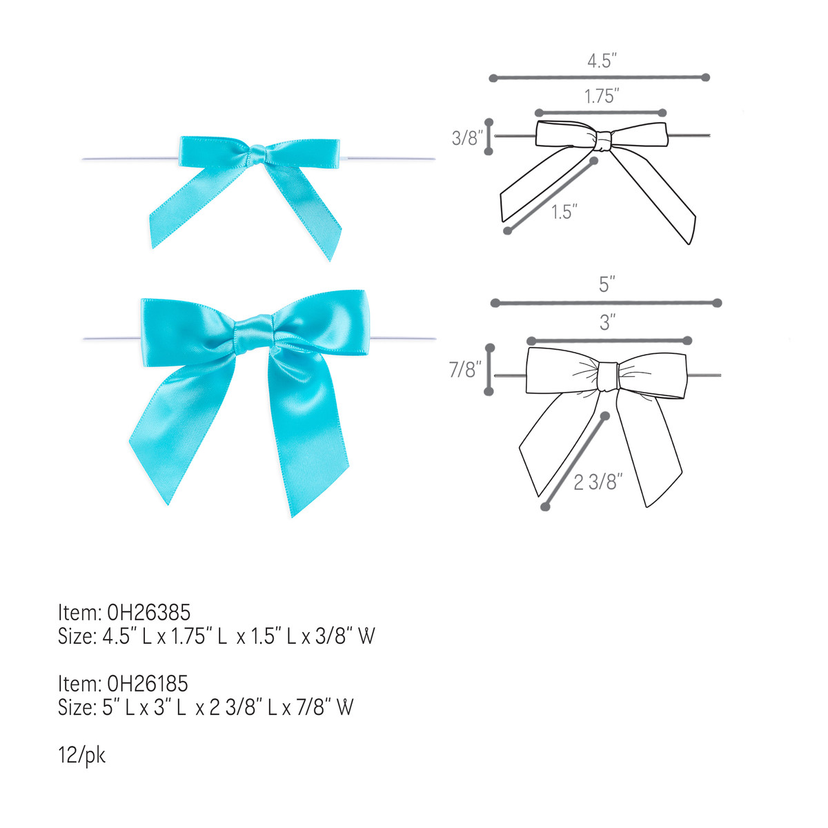 Turquoise - 3in. Bow