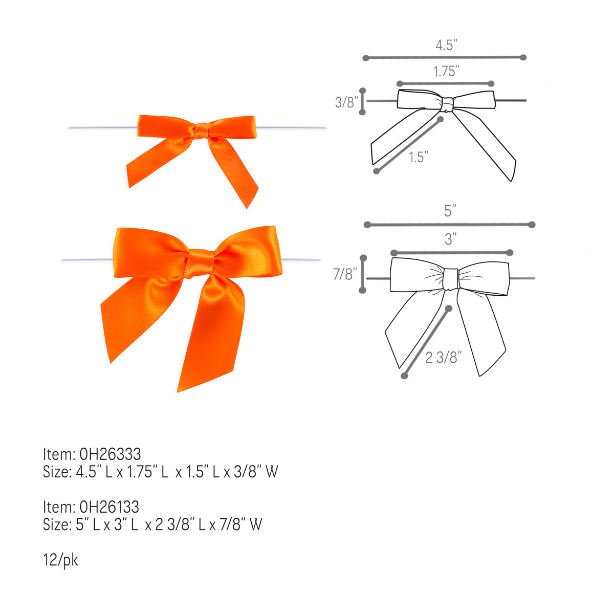 Orange - 3in. Bow
