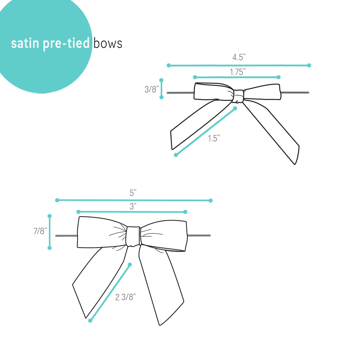 Image of Satin Pre-Tied Bows
