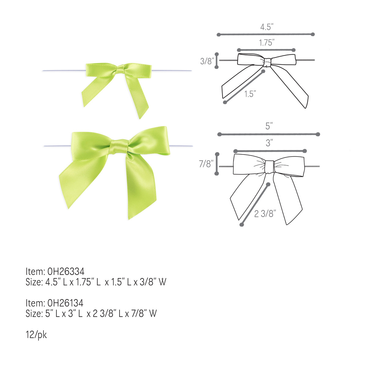 Mint - 3in. Bow