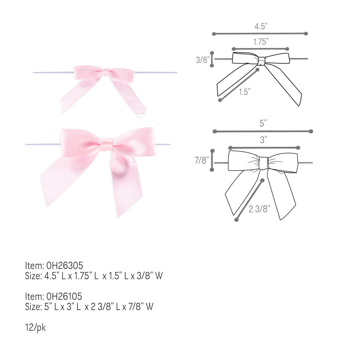 Pink - 3in. Bow
