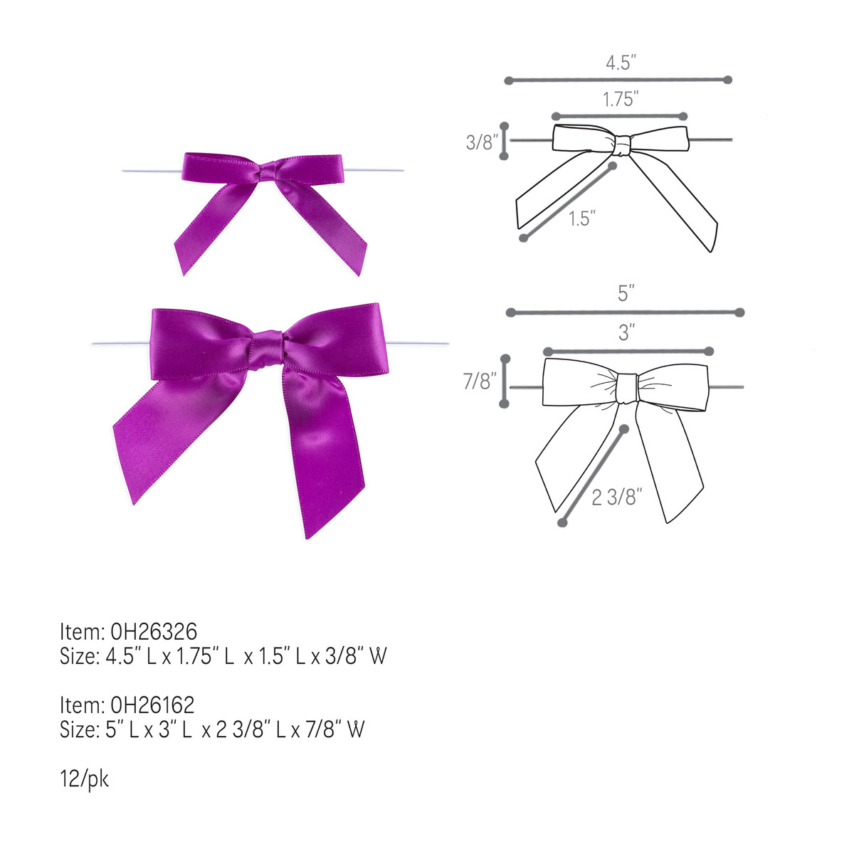 Purple - 2in. Bow