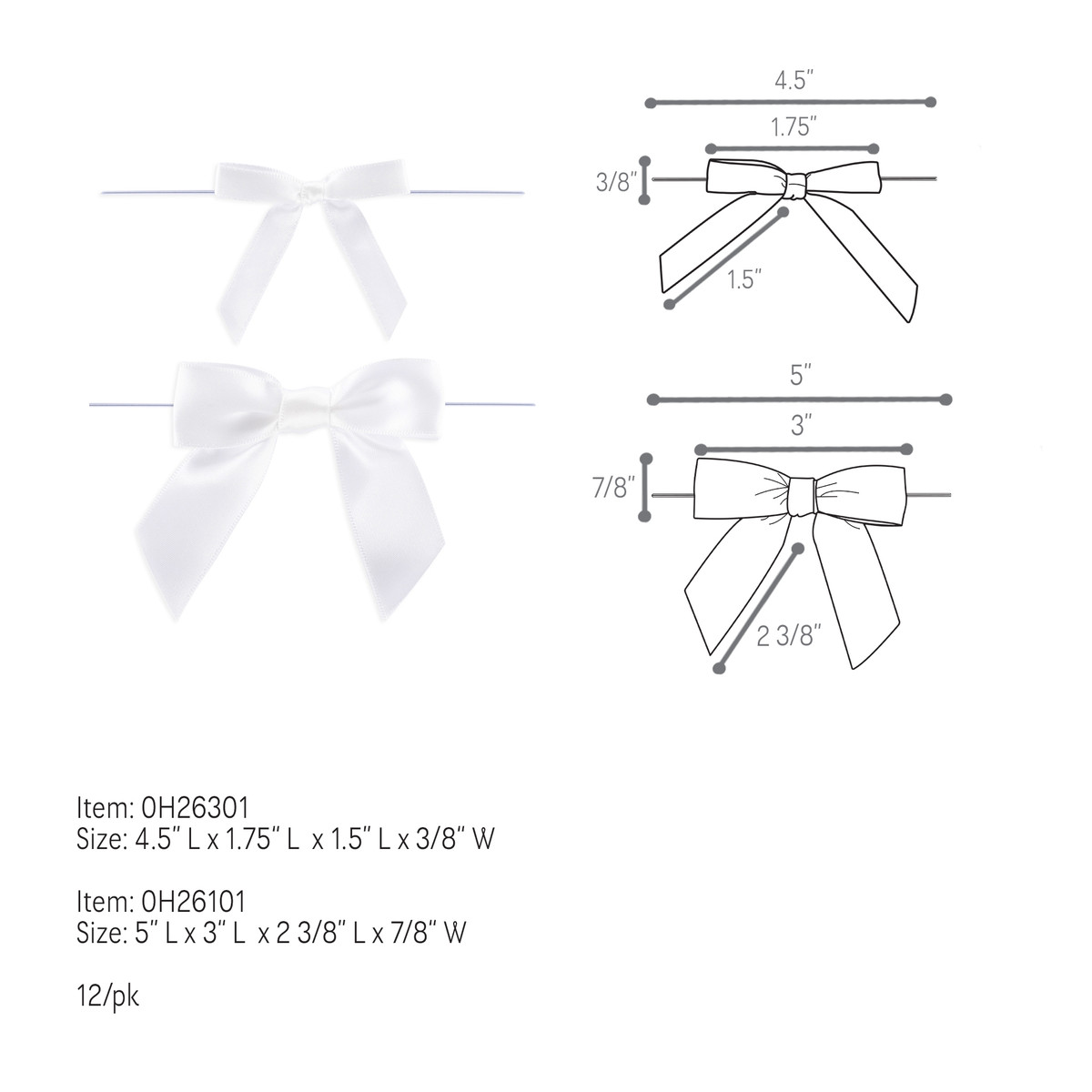 White - 2in. Bow