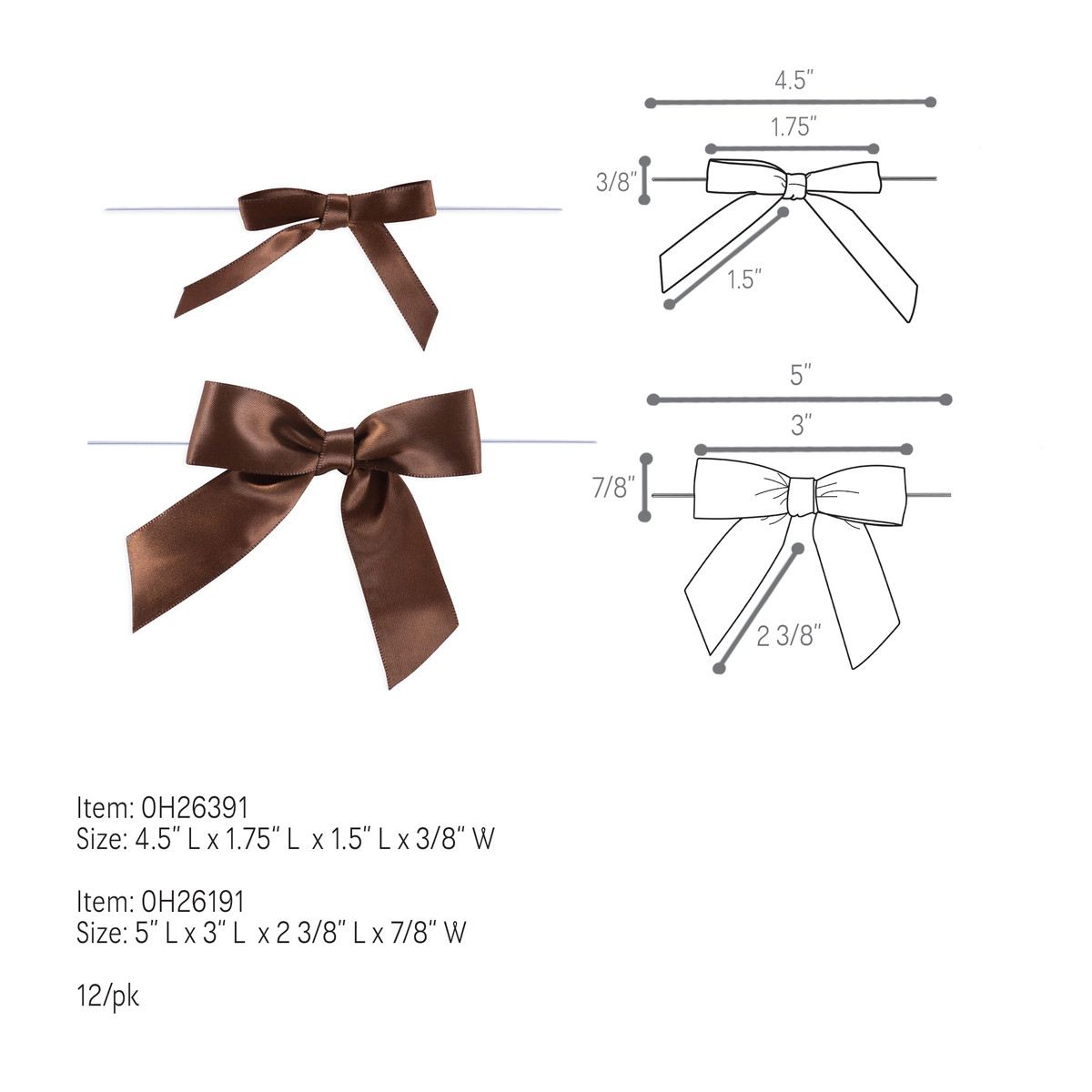 Chocolate - 3in. Bow