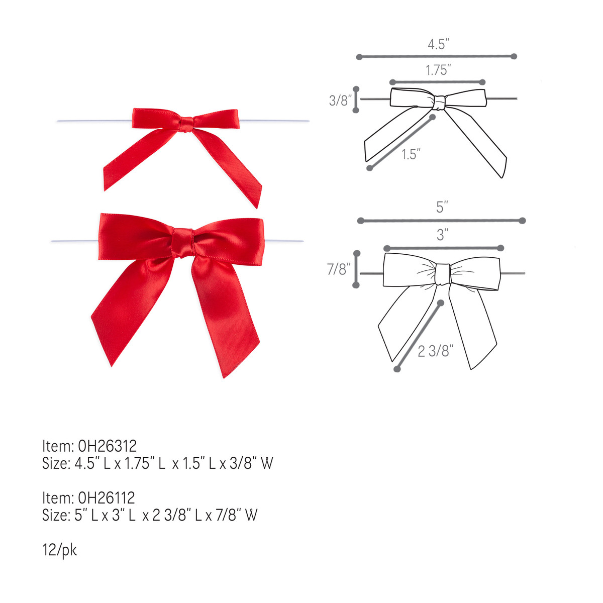 Red - 3in. Bow