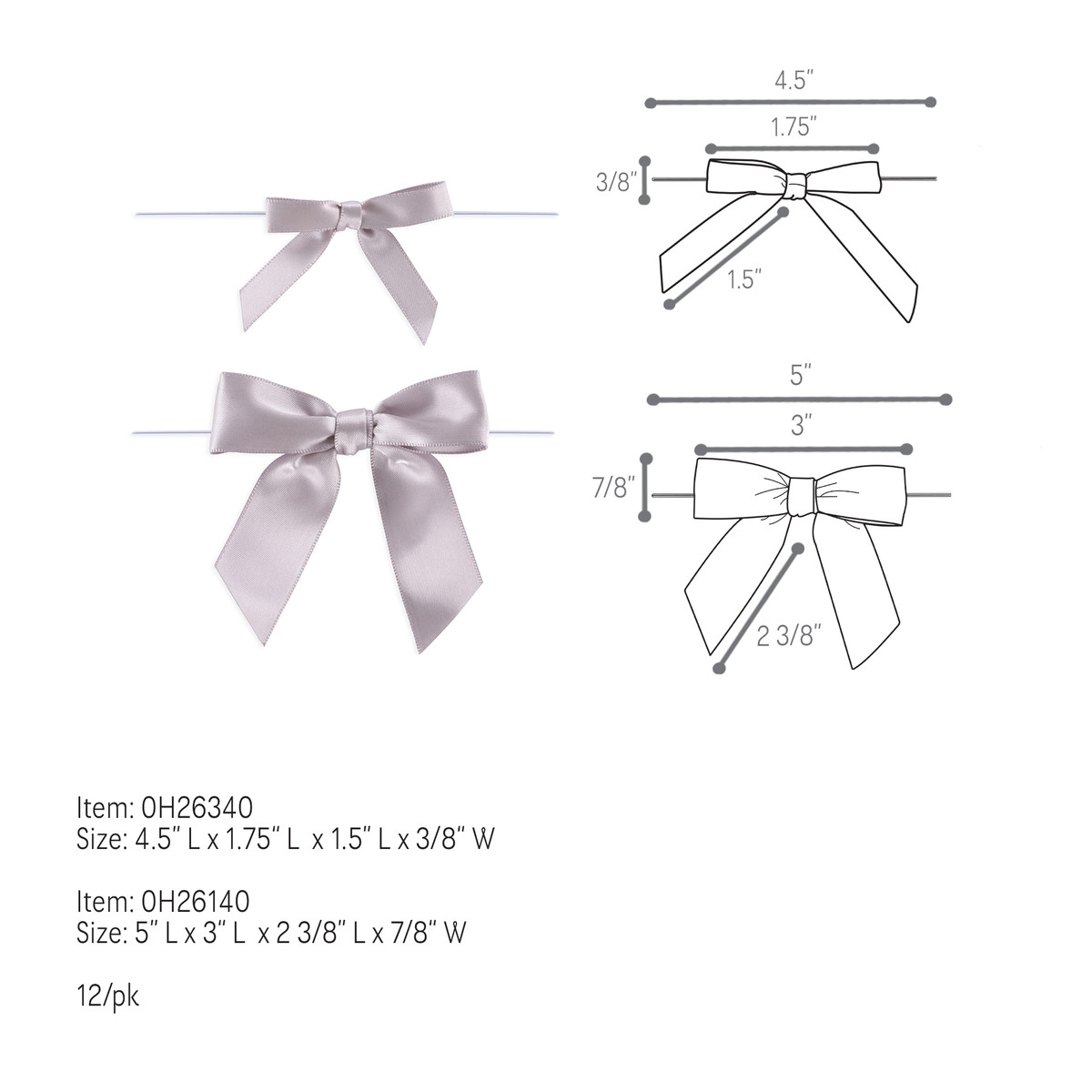 Silver - 3in. Bow