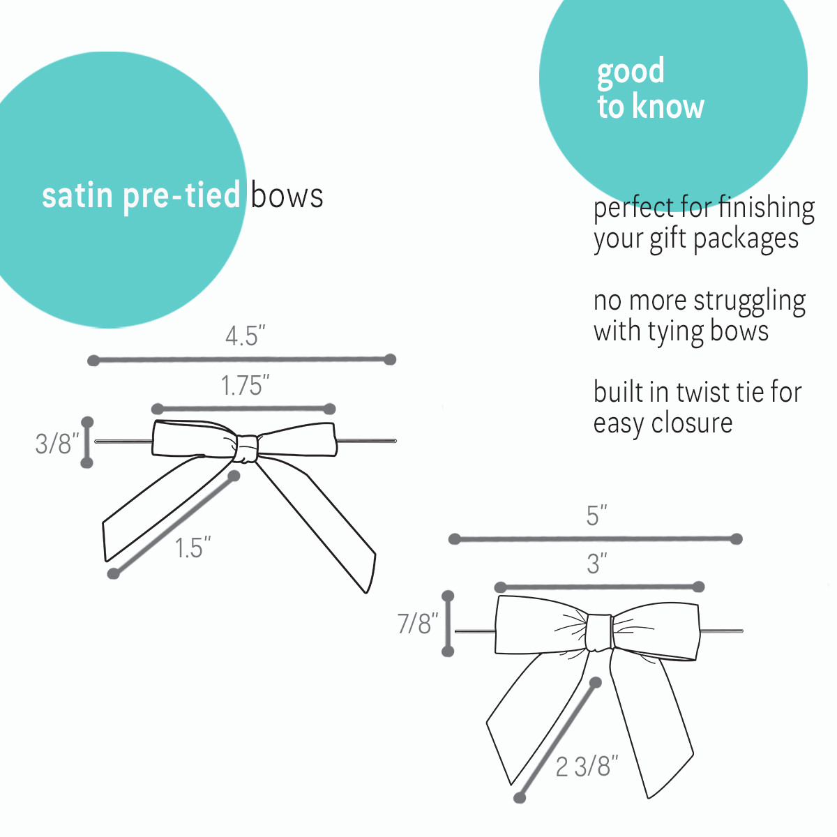 Turquoise - 3in. Bow