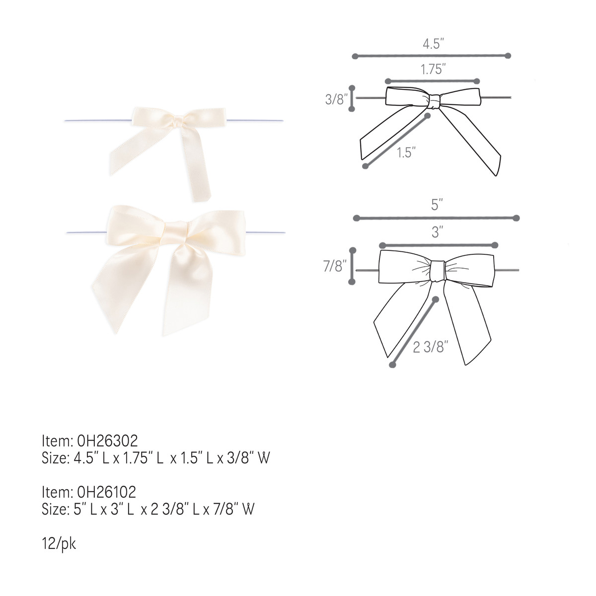 Ivory - 3in. Bow