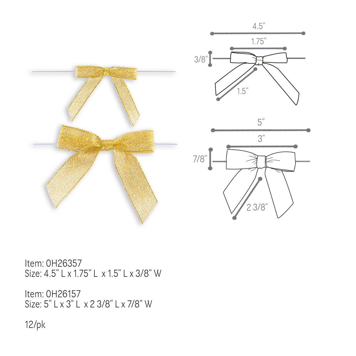 Metallic Gold - 2in. Bow