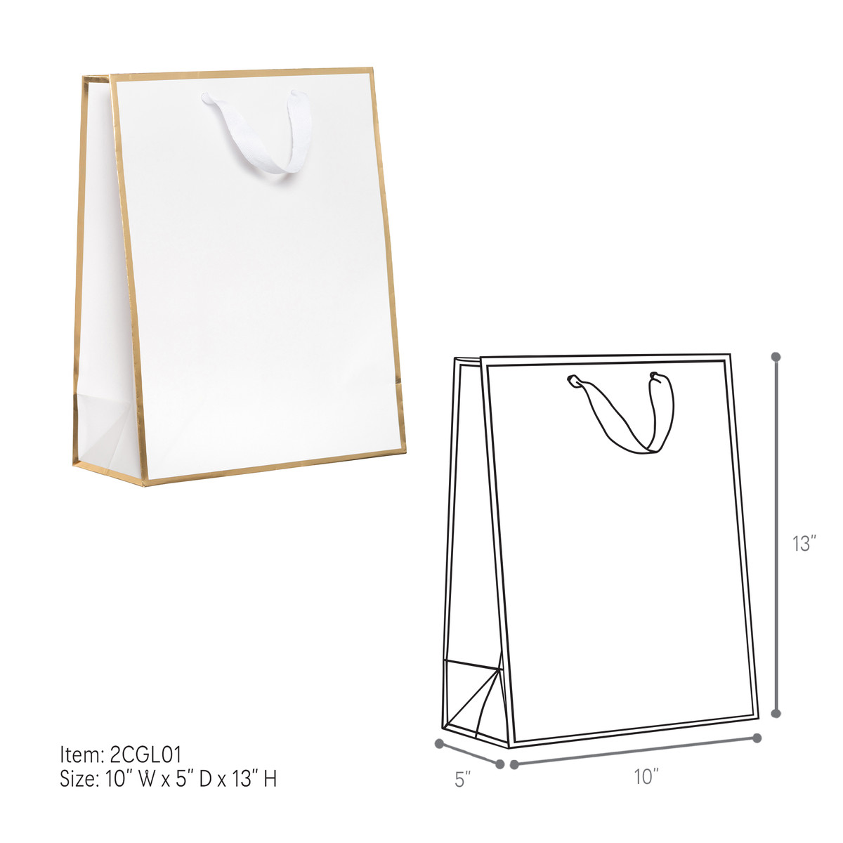 White - 10 x 5 x 13in.