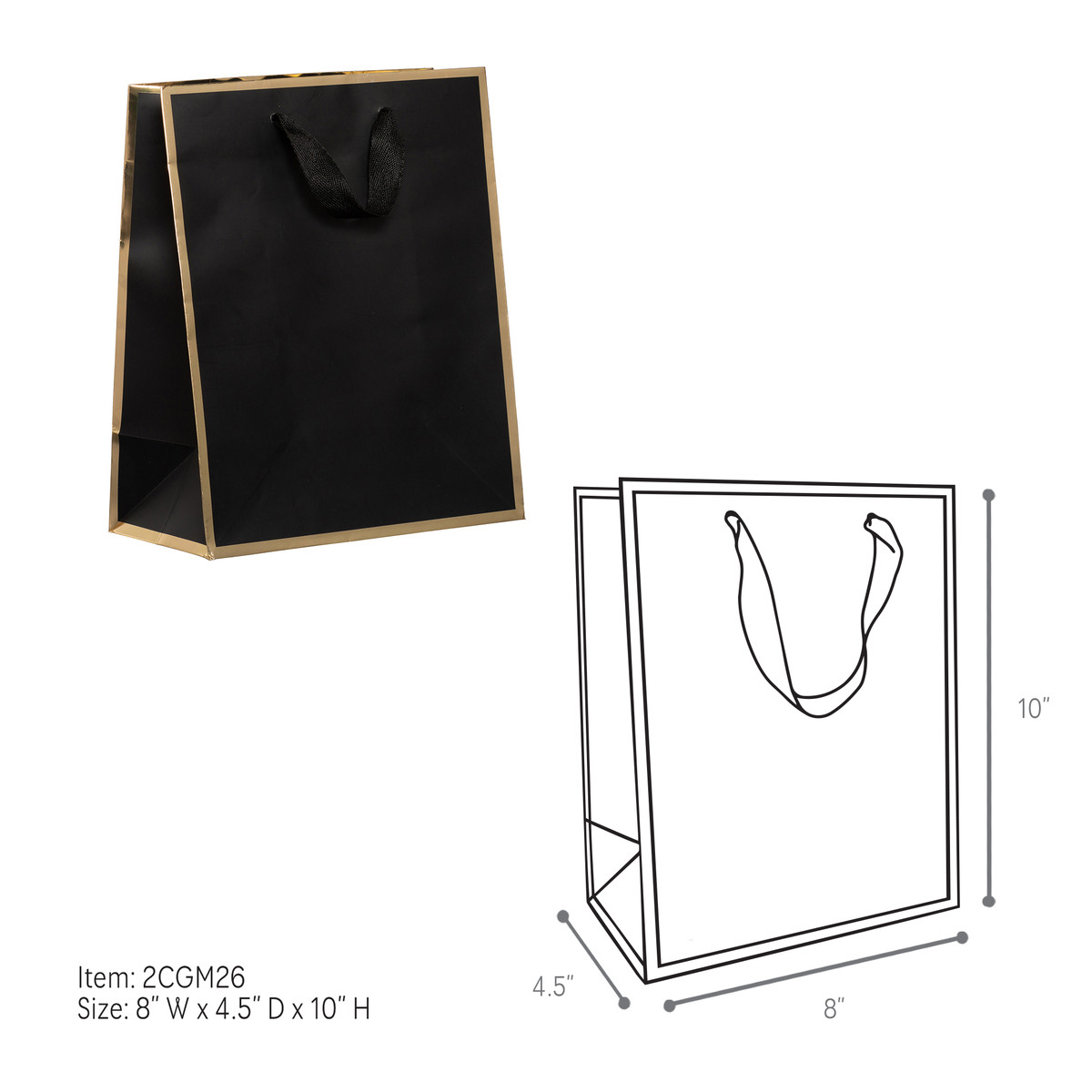 Black - 8 x 4.5 x 10in.