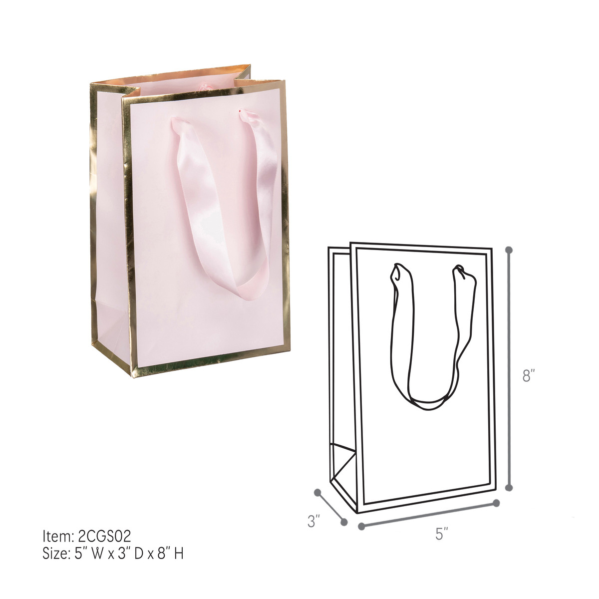Pink - 5 x 3 x 8in.