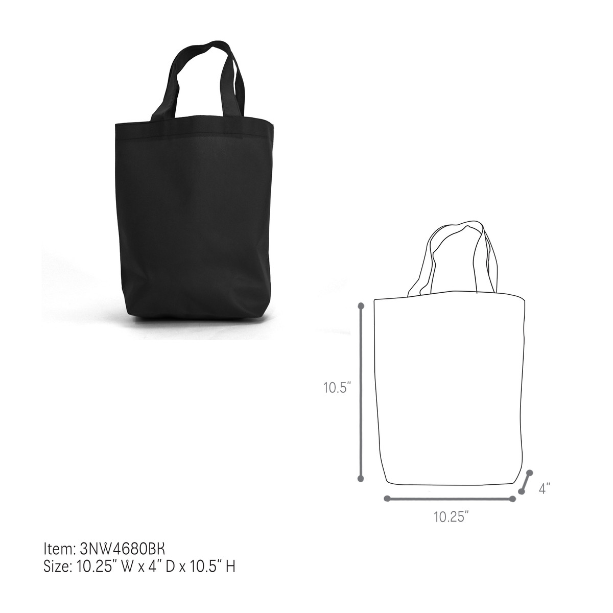 Black- 10.25 x 4 x 10.5in.