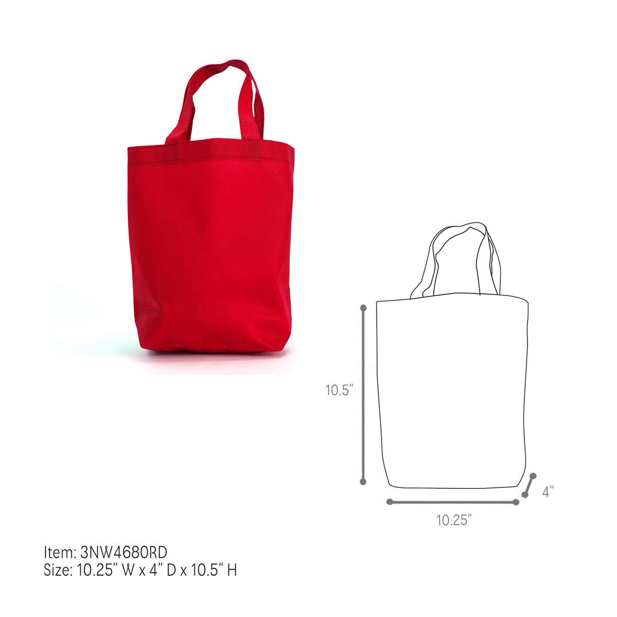 Red - 10.25 x 4 x 10.5in.