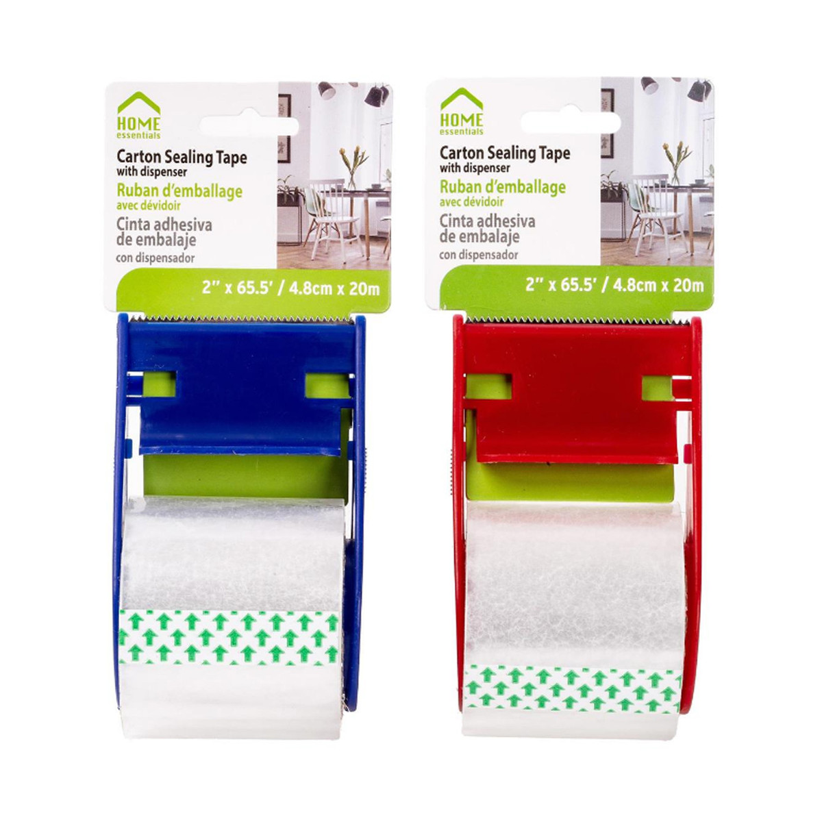 Tape Dispenser & Roll (48mm x 20m) - Asst Colours