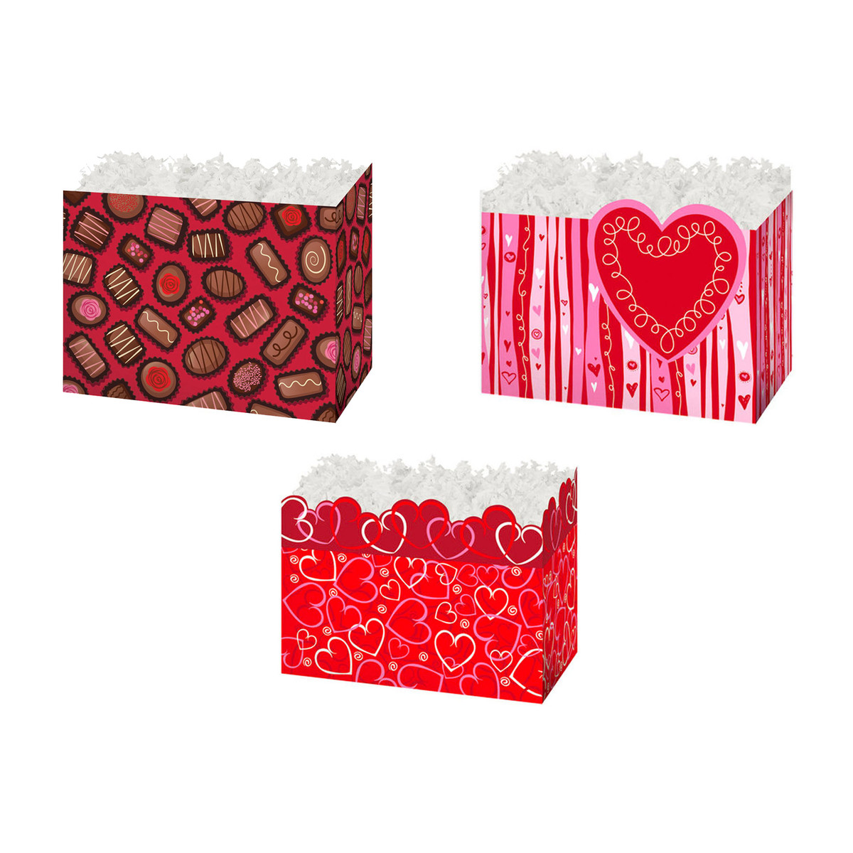 Image of Valentine's Day Basket Boxes - 7 x 4 x 5 Inch Image of Valentine's Day Basket Boxes - 7 x 4 x 5 Inch