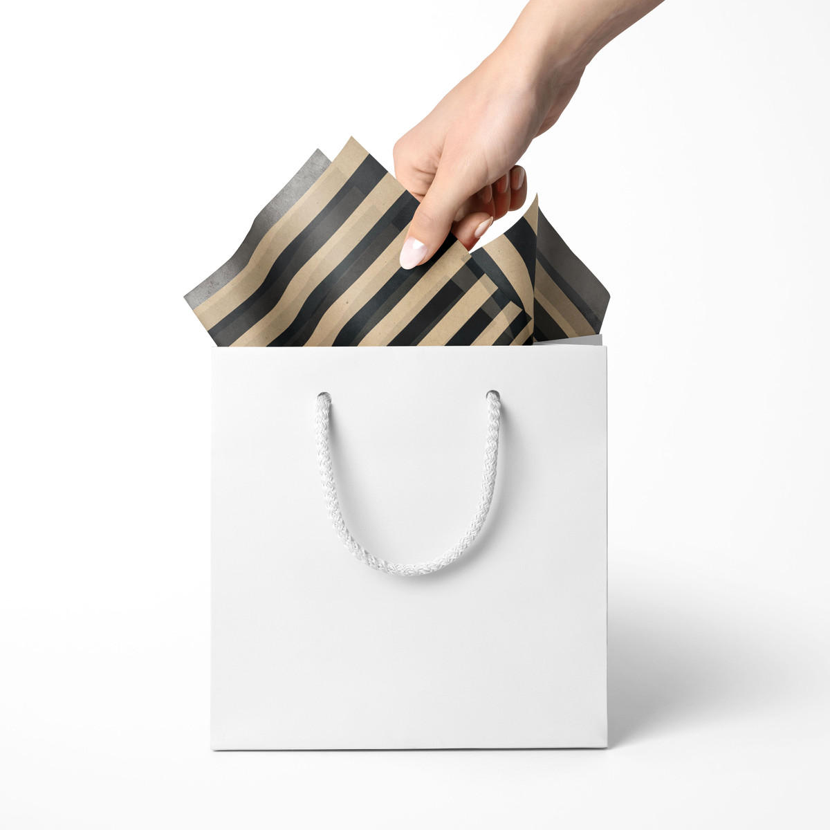 Black & Kraft Stripe