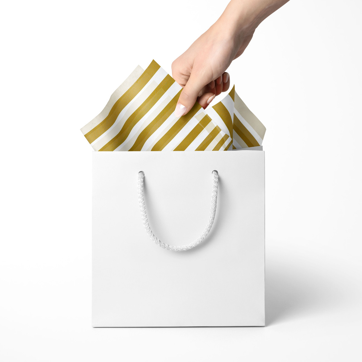 Gold & White Stripe