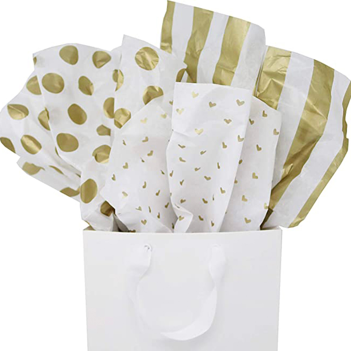 Gold & White Stripe