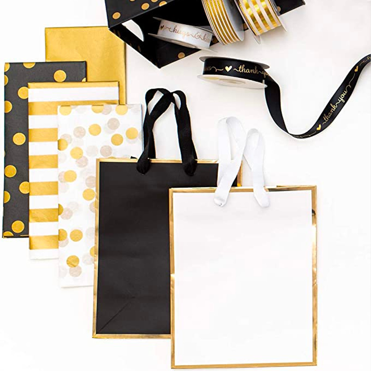 Gold & White Stripe