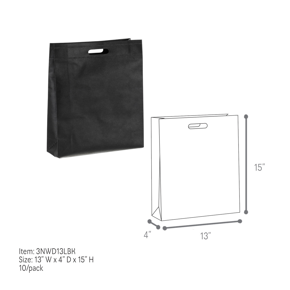 Black - 13 x 4 x 15in.