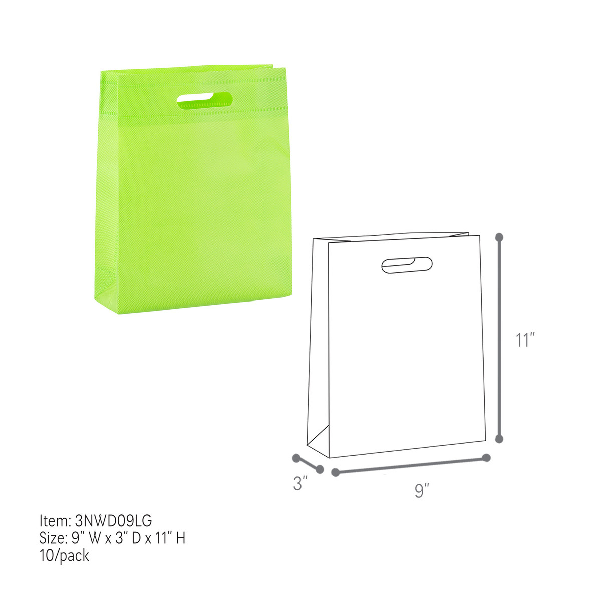 Lime - 9 x 3 x 11in.