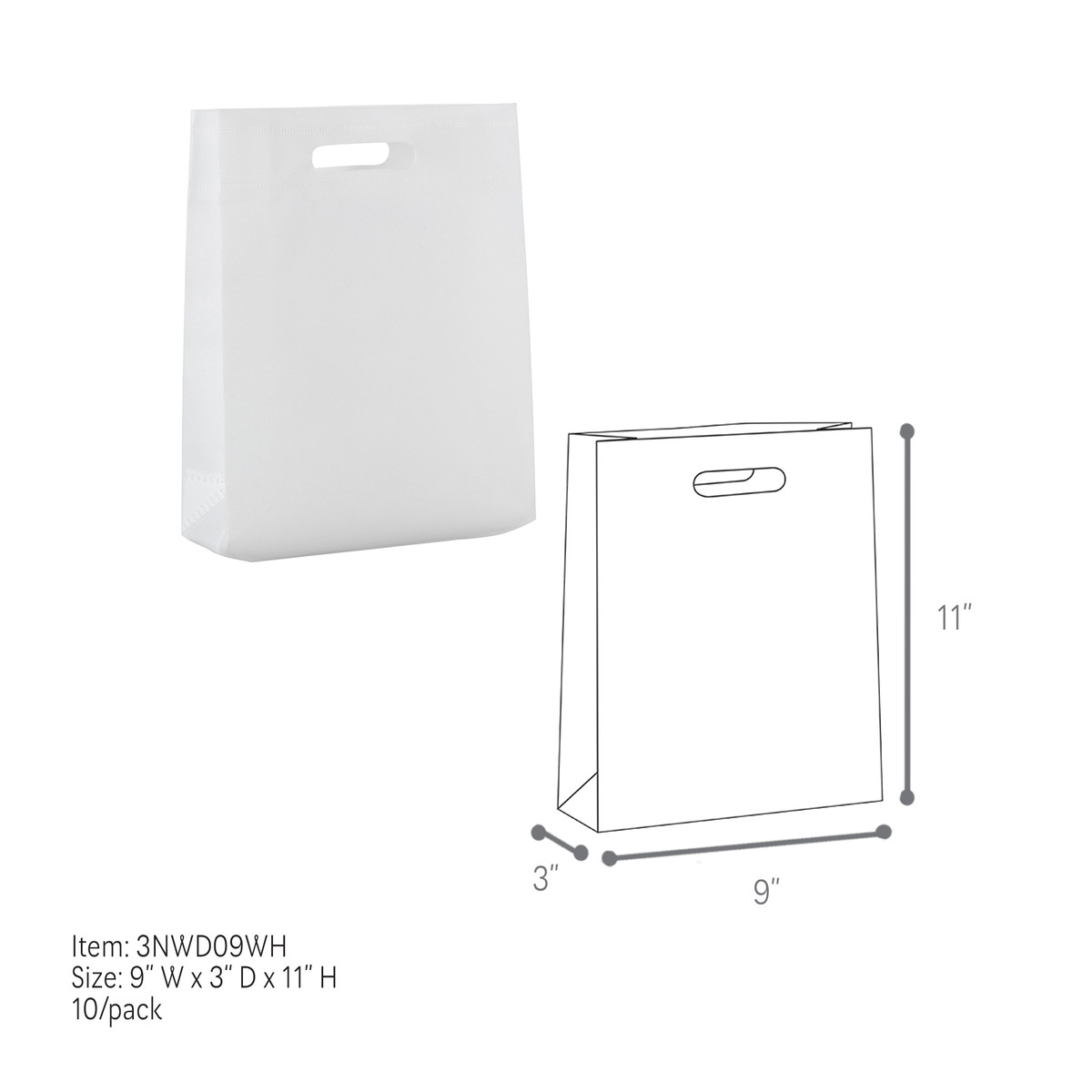 White - 9 x 3 x 11in. White - 9 x 3 x 11in.