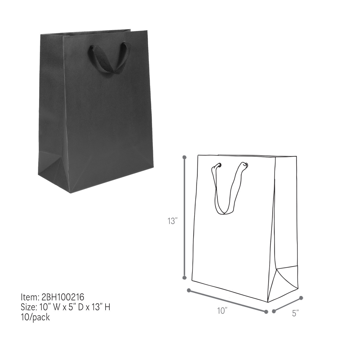 Black - 10 x 5 x 13in.