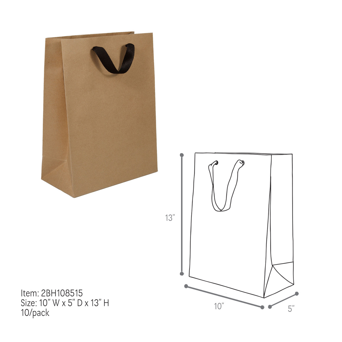 Kraft - 10 x 5 x 13in.