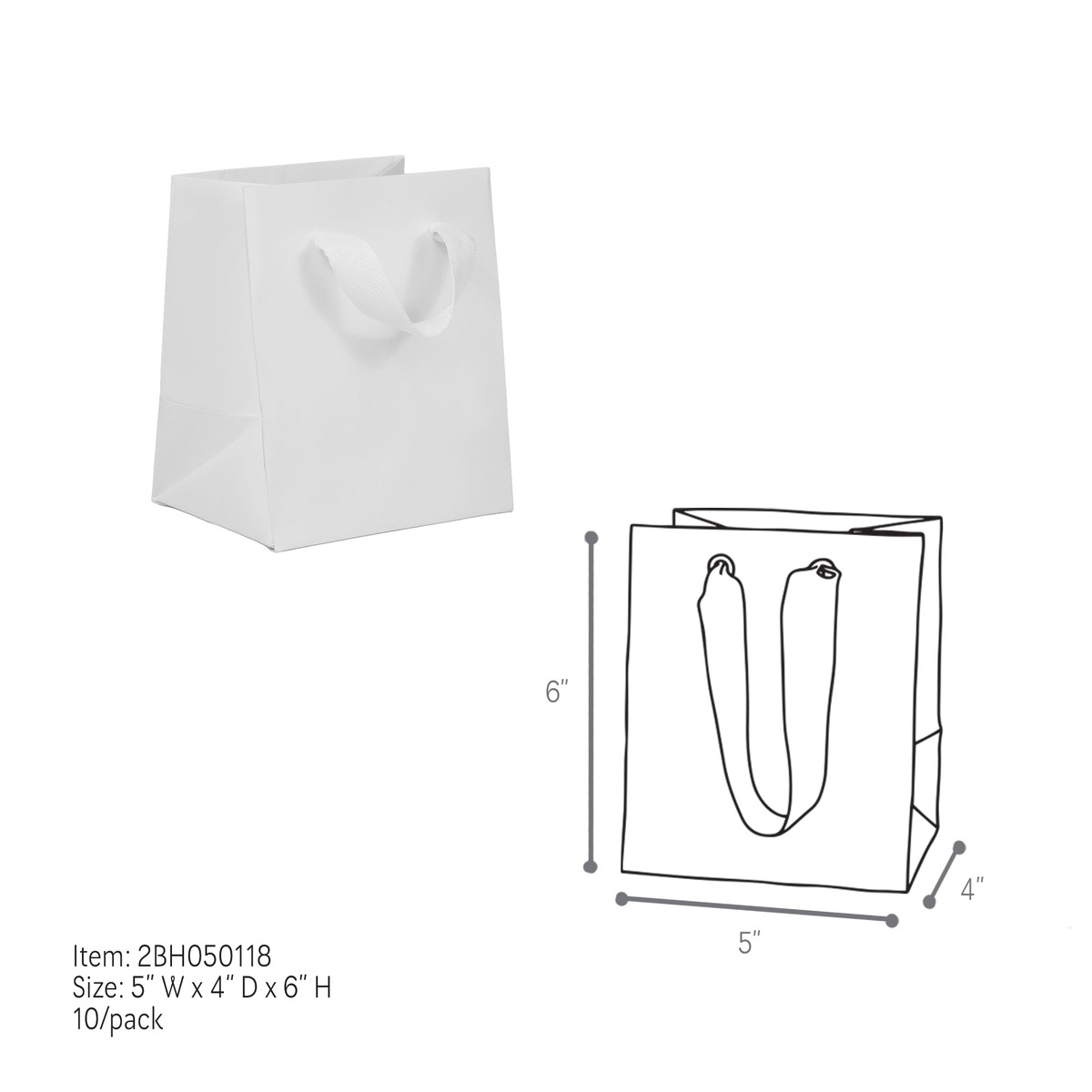 White - 5 x 4 x 6in.