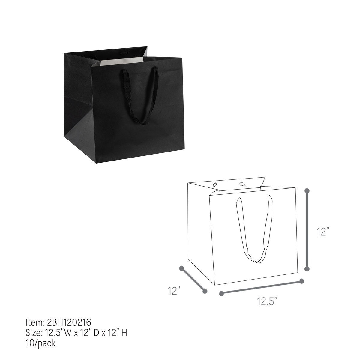 Black - 12.5 x 12 x 12in.