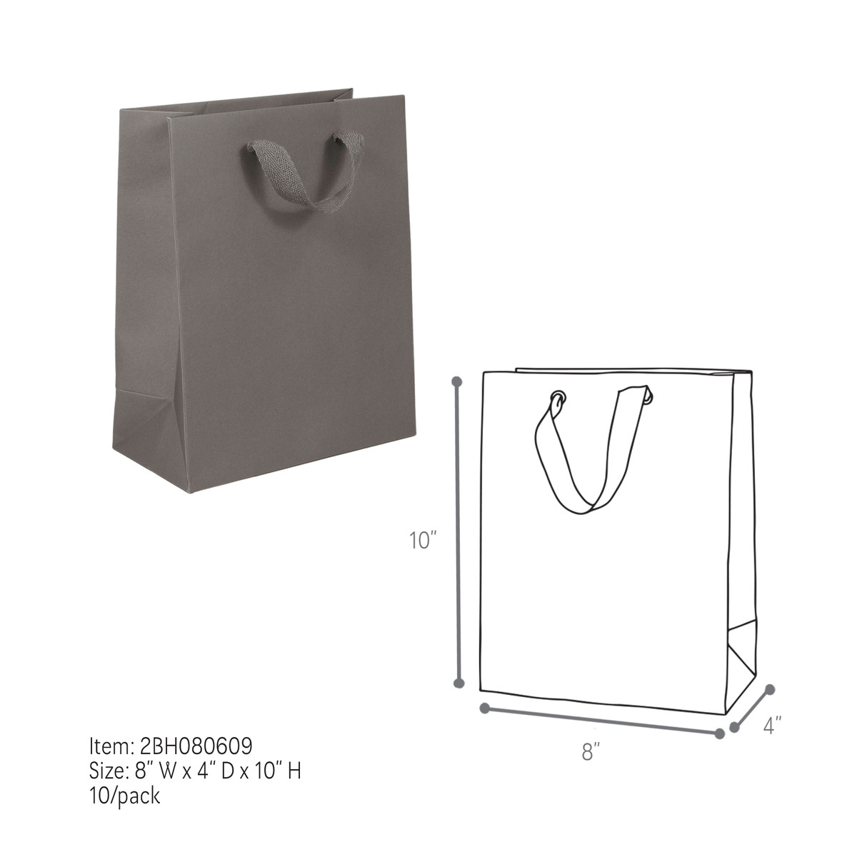 Grey - 8 x 4 x 10in.