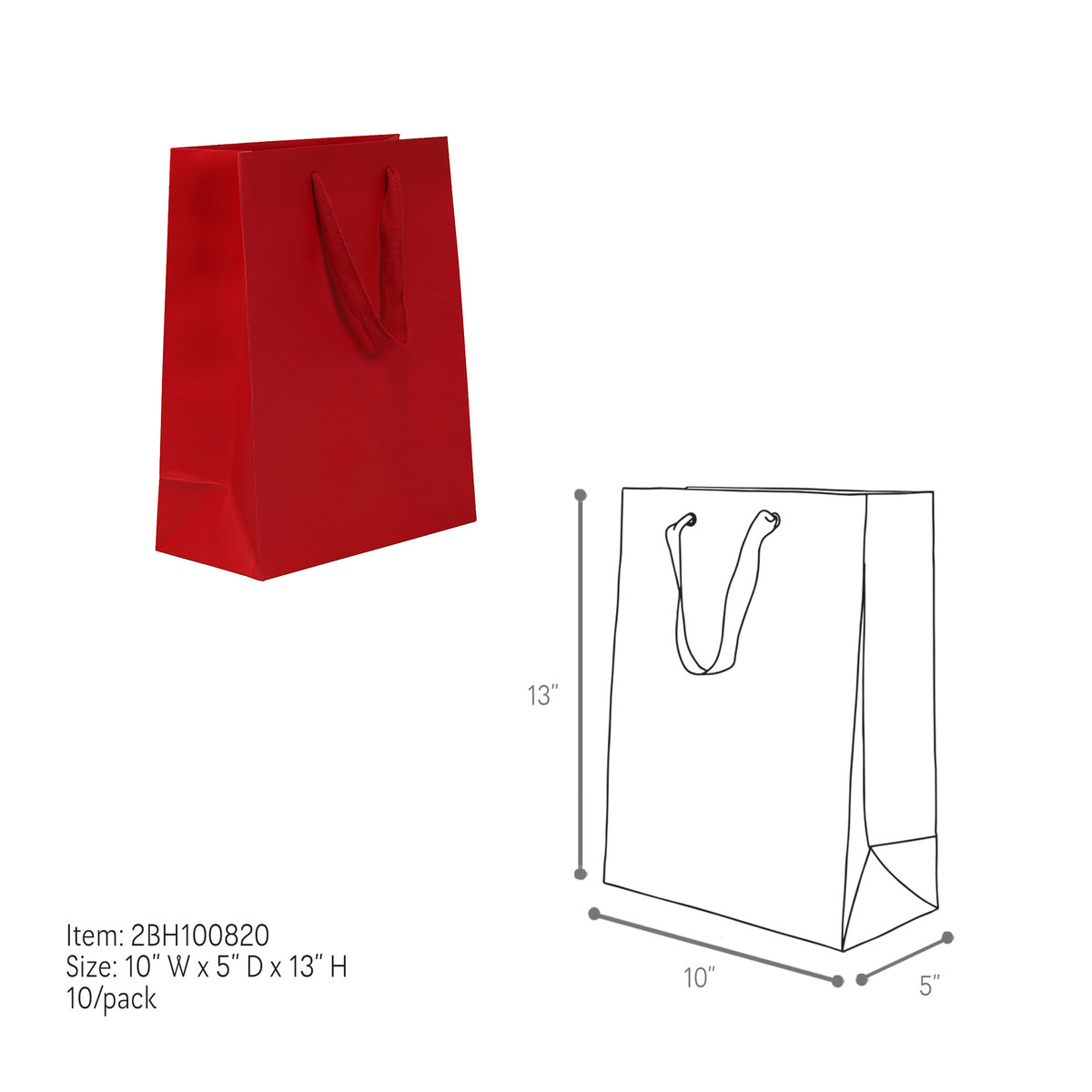 Red - 10 x 5 x 13in.