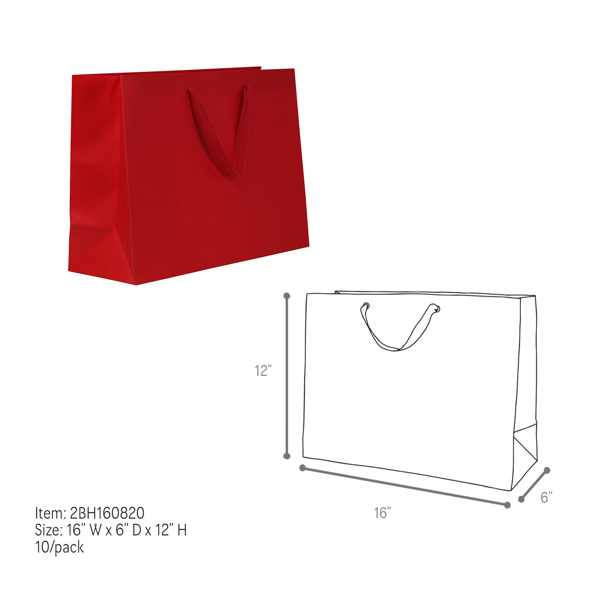 Red - 16 x 6 x 12in.