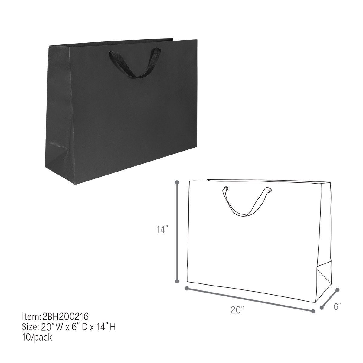 Black - 20 x 6 x 14in.