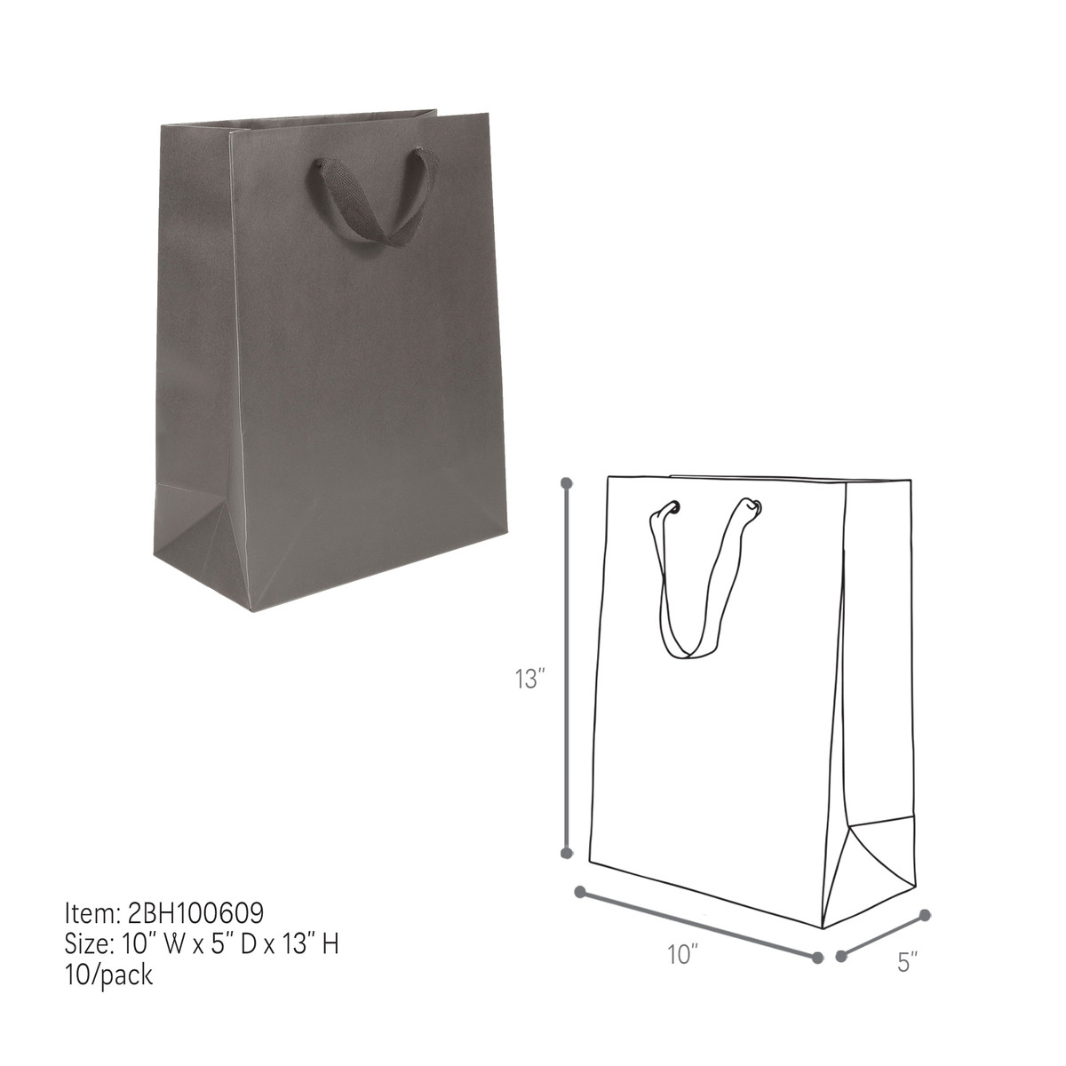 Grey - 10 x 5 x 13in.