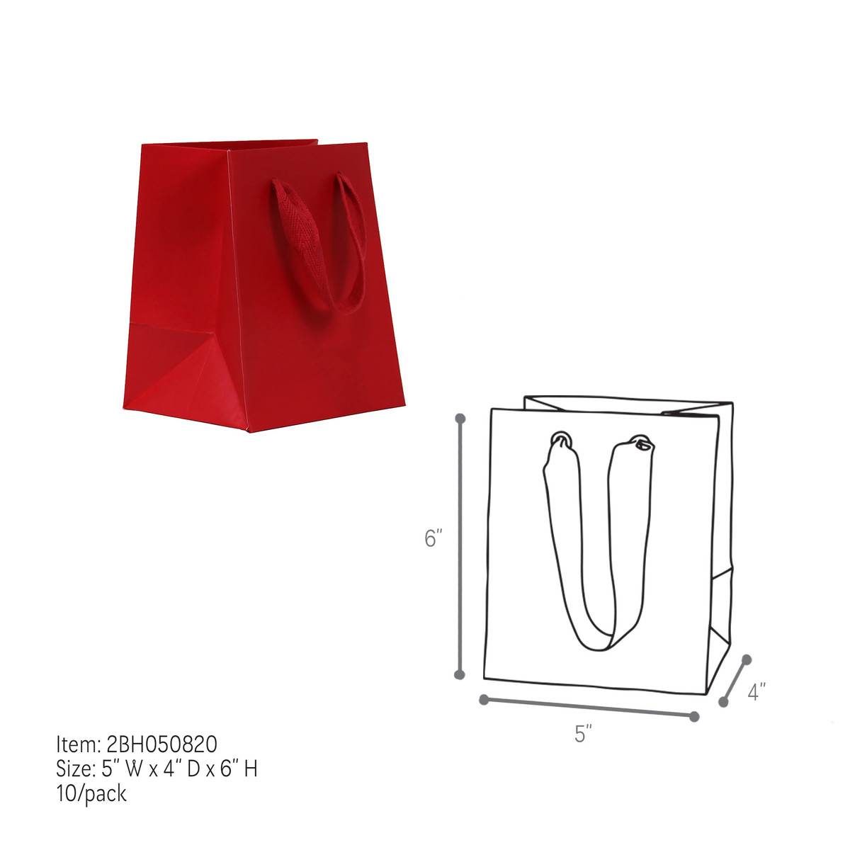 Red - 5 x 4 x 6in.