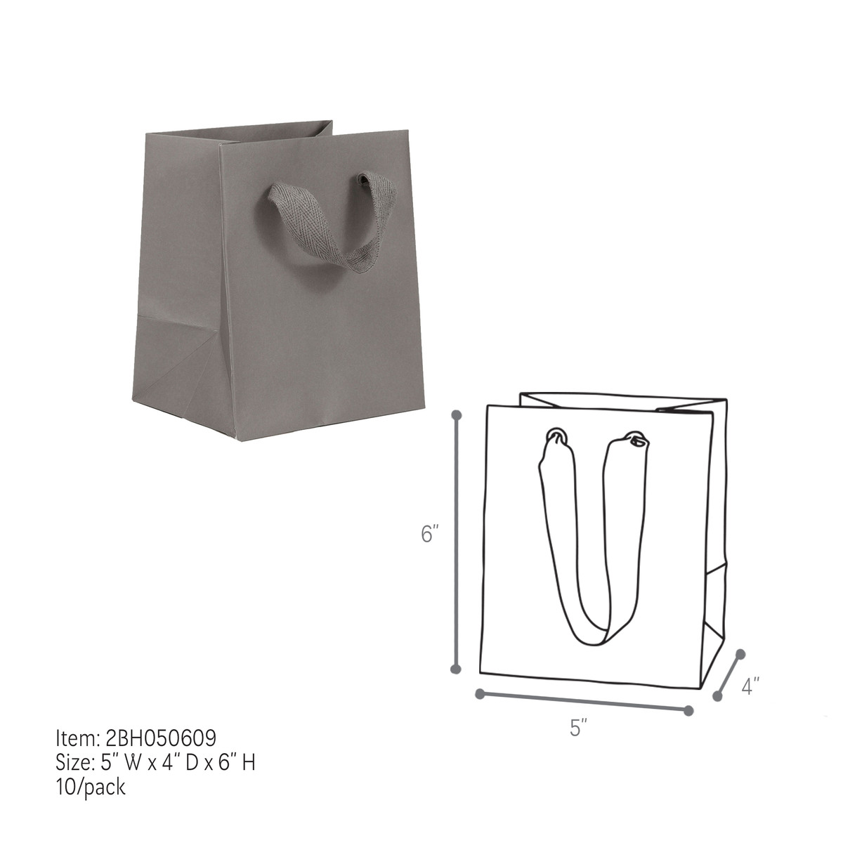 Grey - 5 x 4 x 6in.