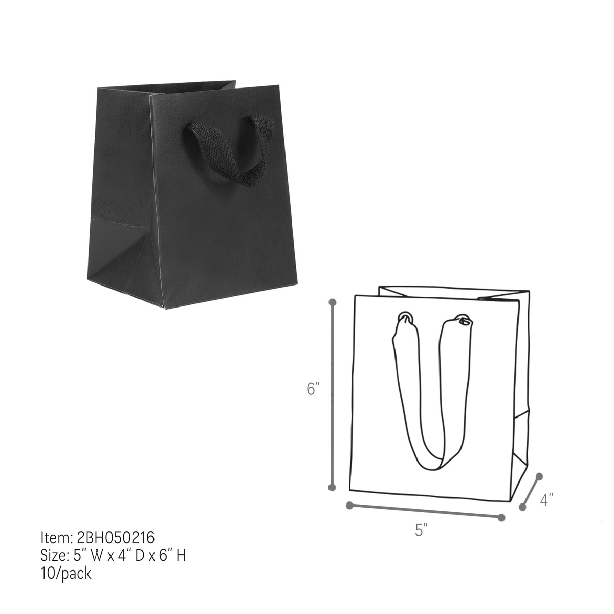 Black - 5 x 4 x 6in.