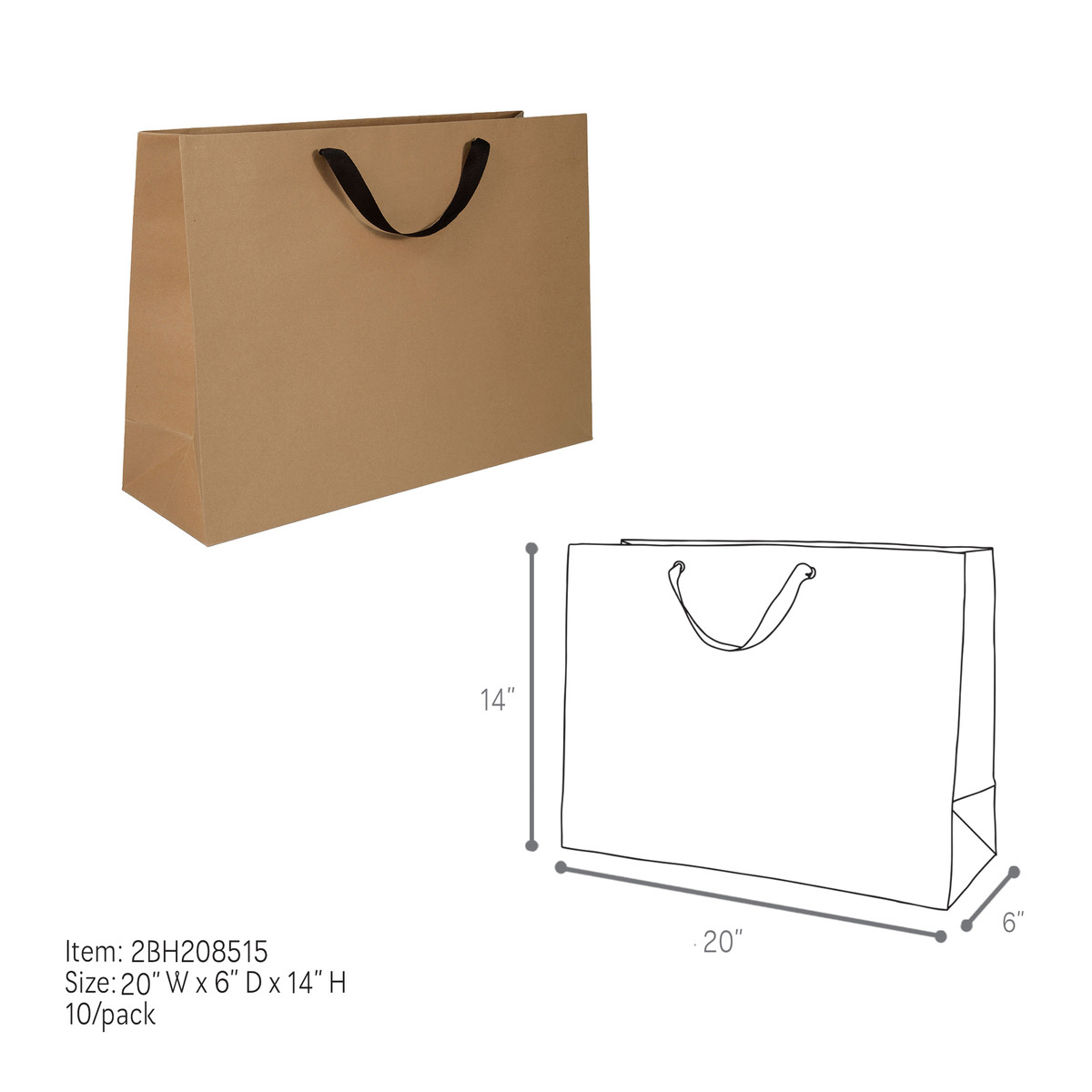 Kraft - 20 x 6 x 14in.