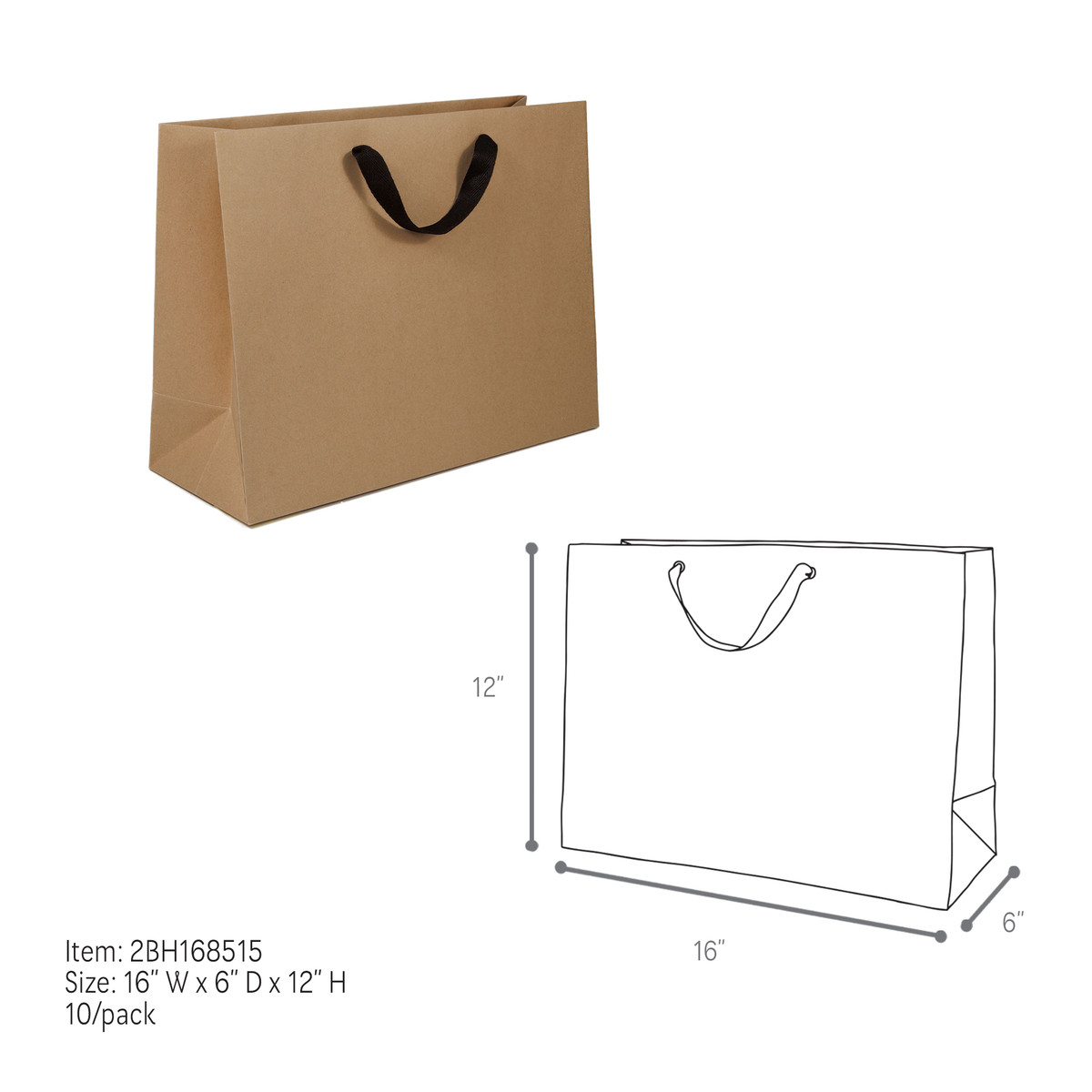 Kraft - 16 x 6 x 12in.