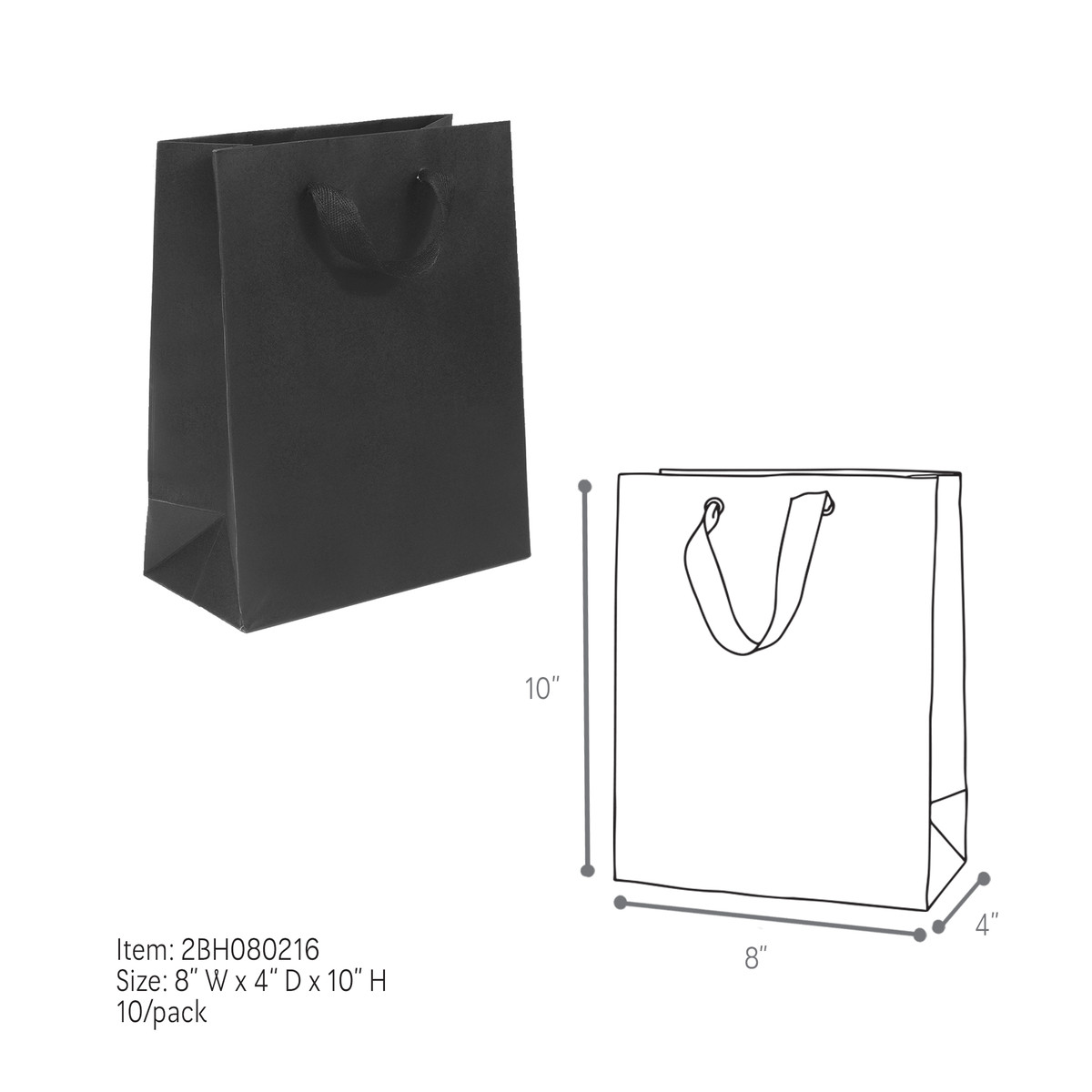 Black - 8 x 4 x 10in.
