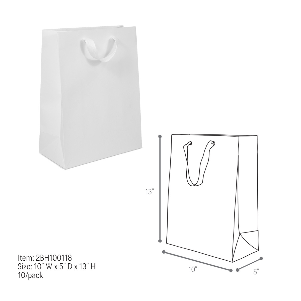 White - 10 x 5 x 13in.