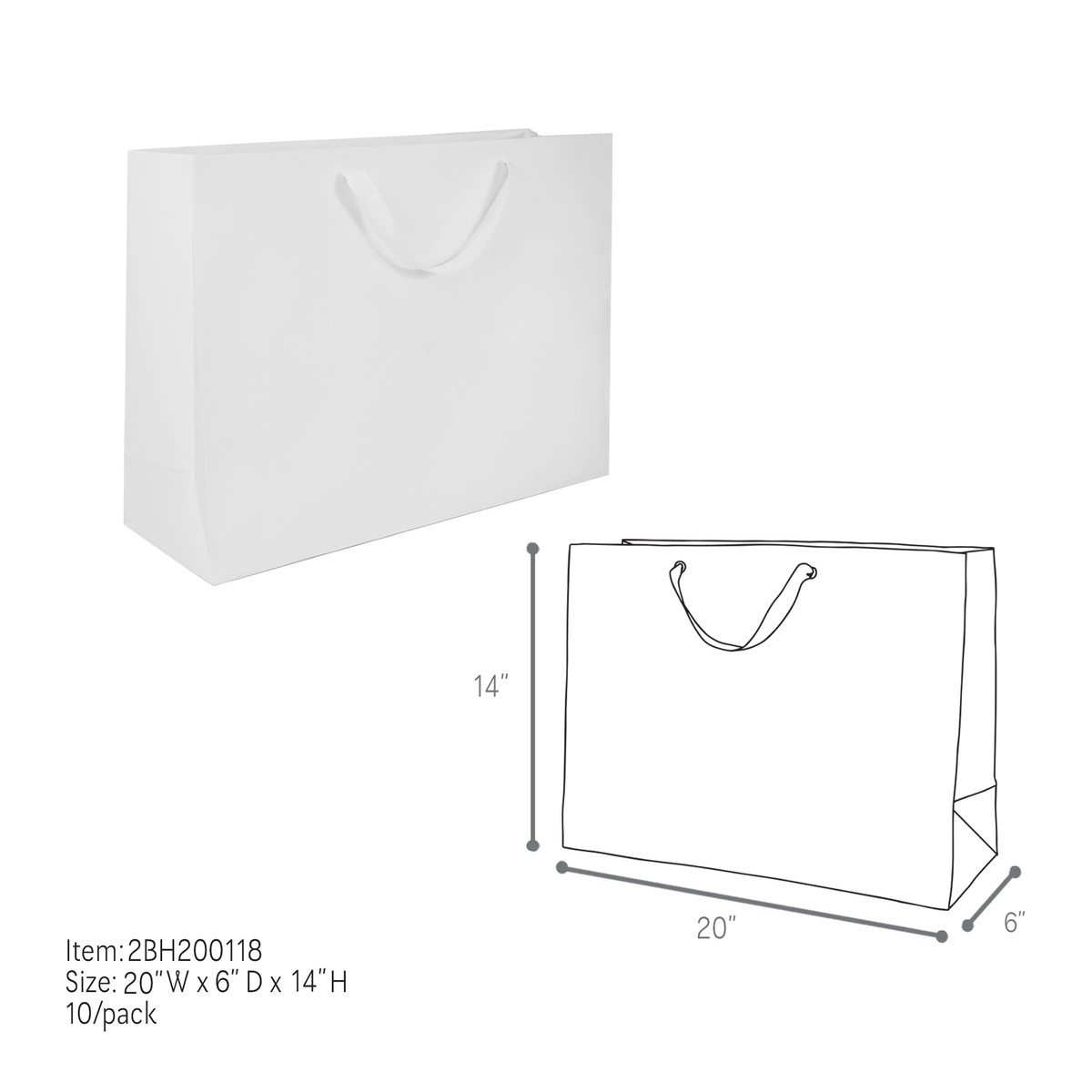 White - 20 x 6 x 14in.